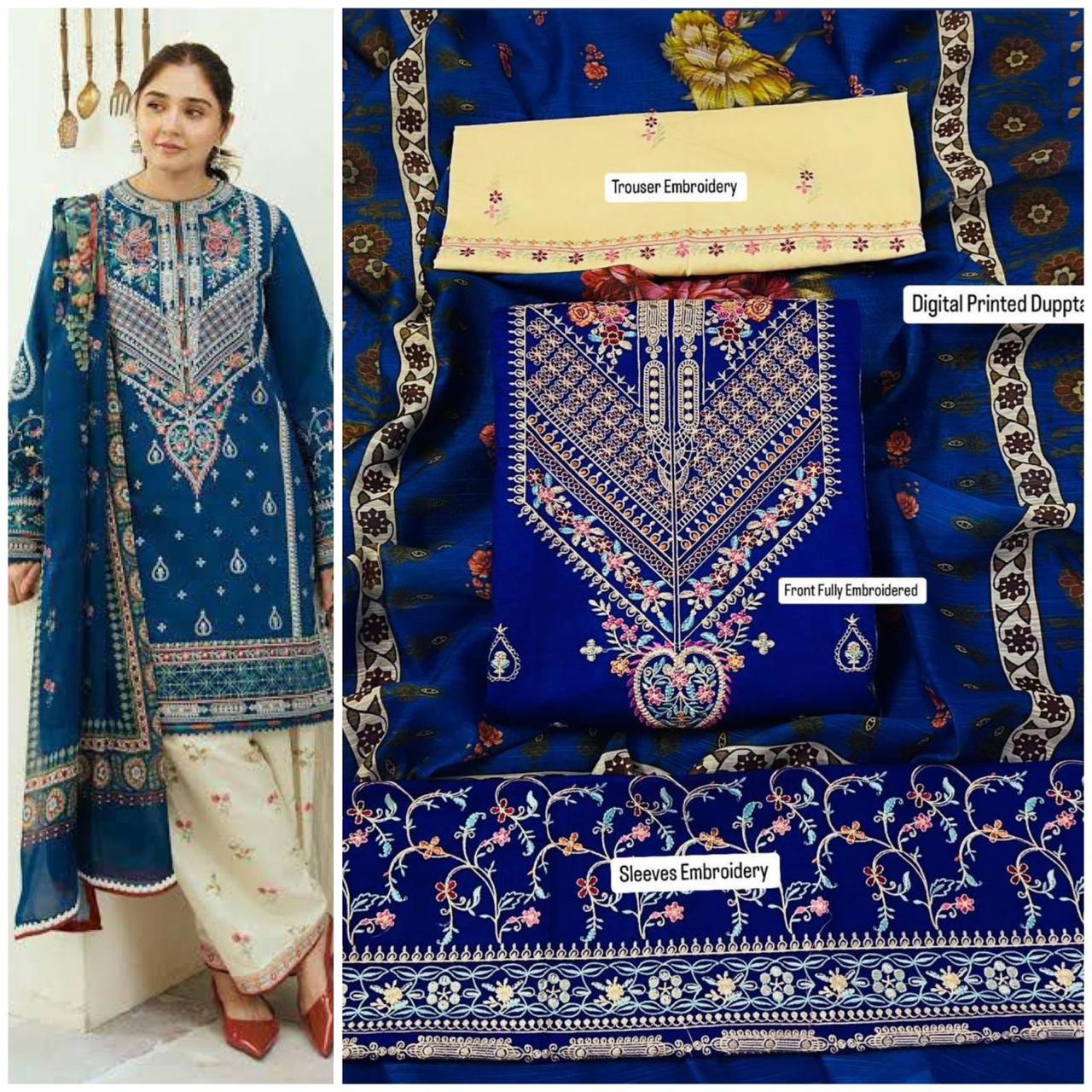 3PC Lawn Embroidered Suit - BFB0243