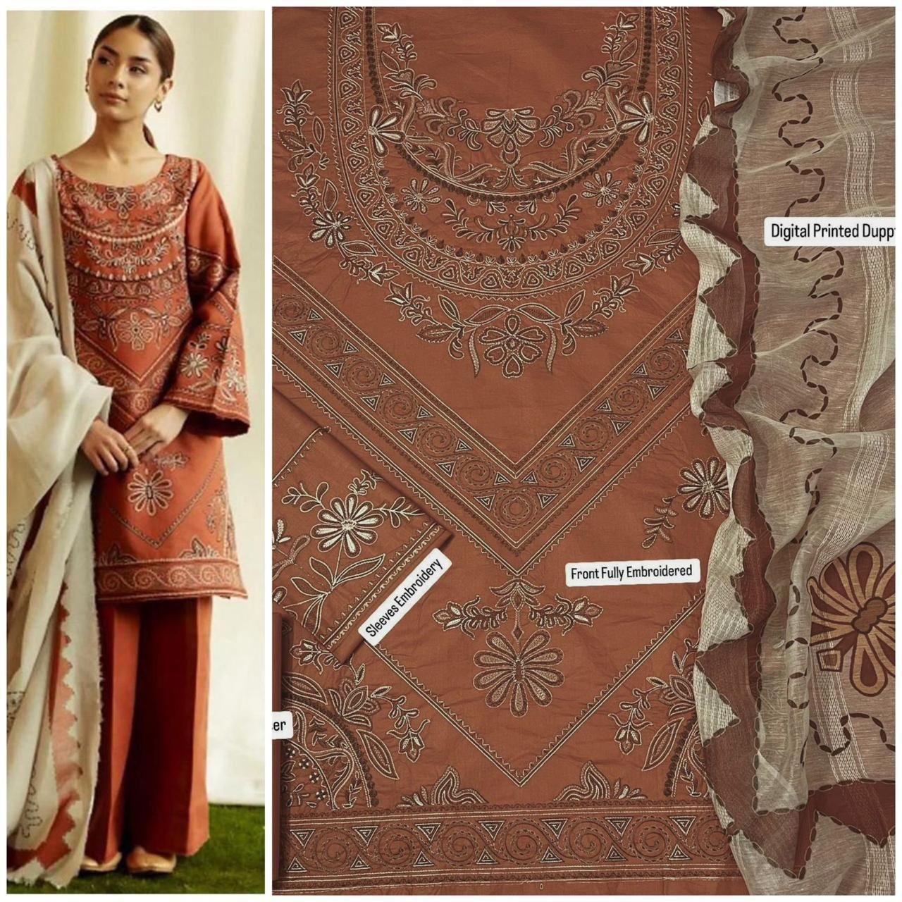 3PC Lawn Embroidered Suit - BFB0243