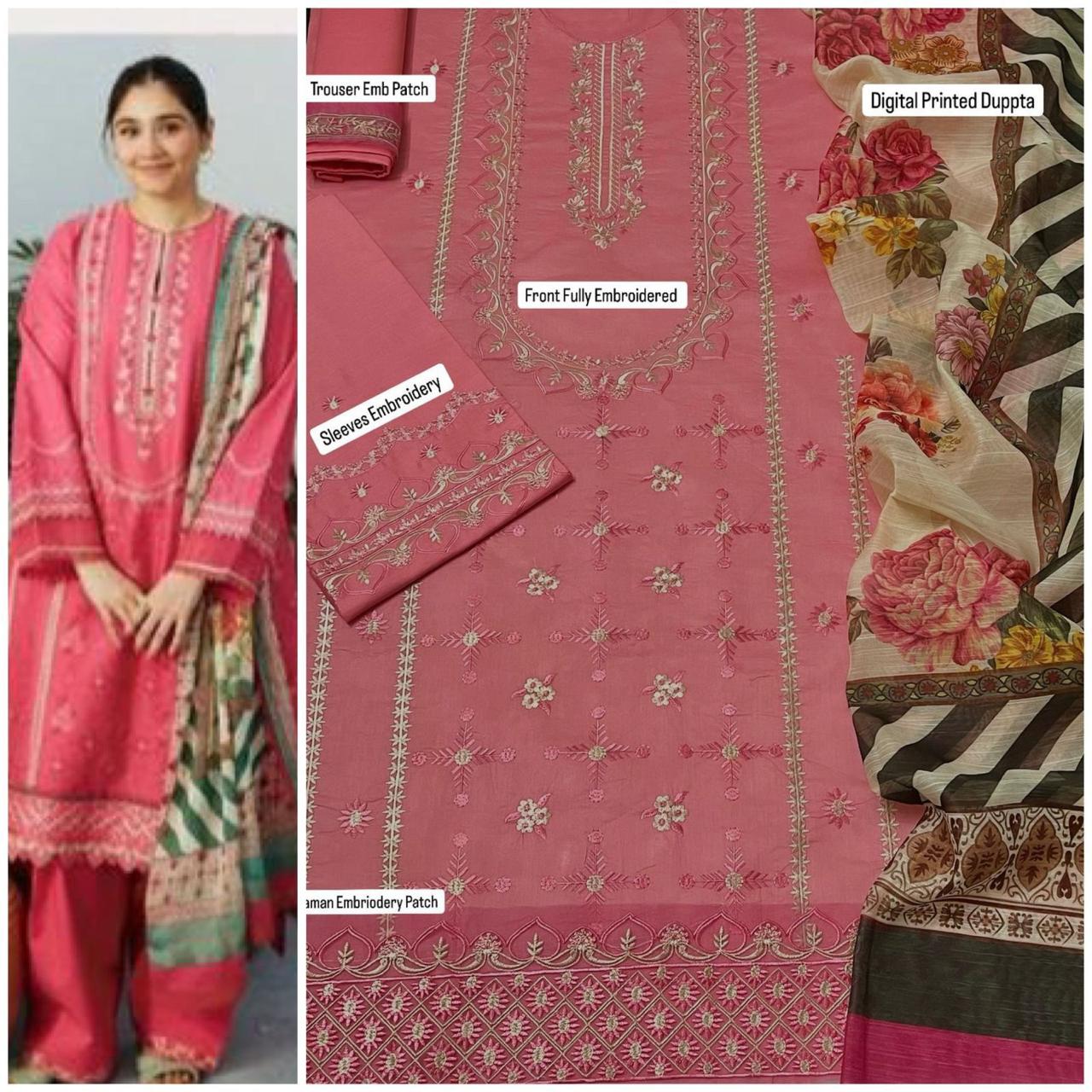 3PC Lawn Embroidered Suit - BFB0243