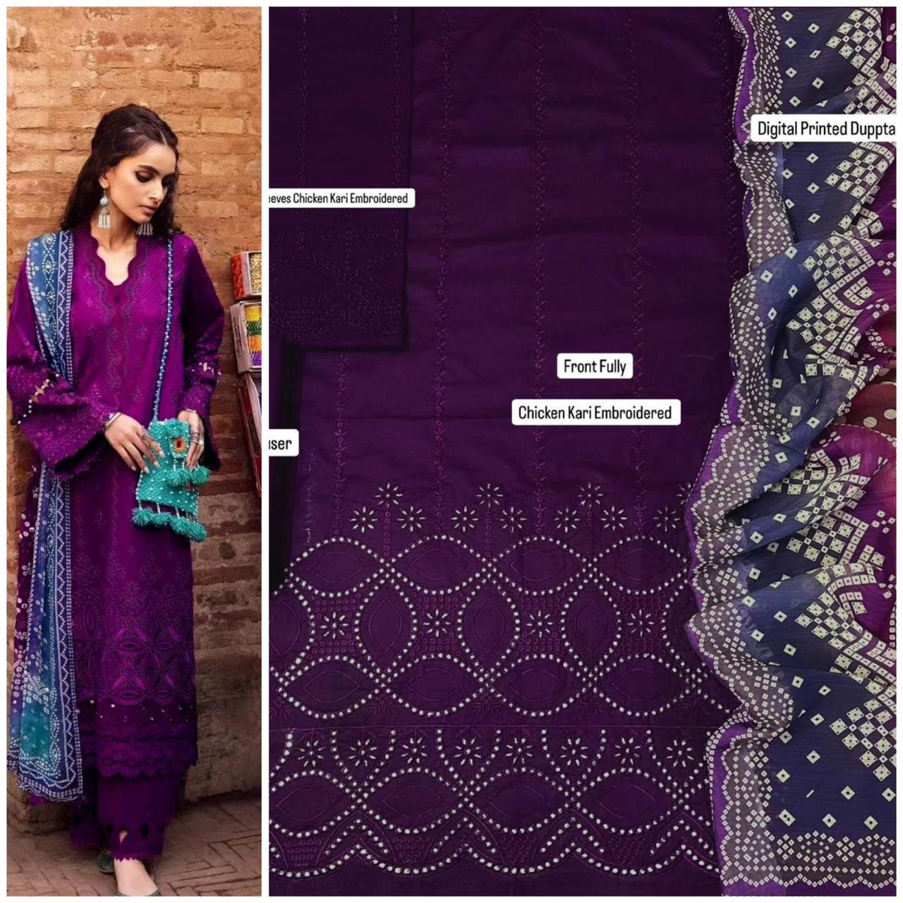 3PC Lawn Embroidered Suit - BFB0243