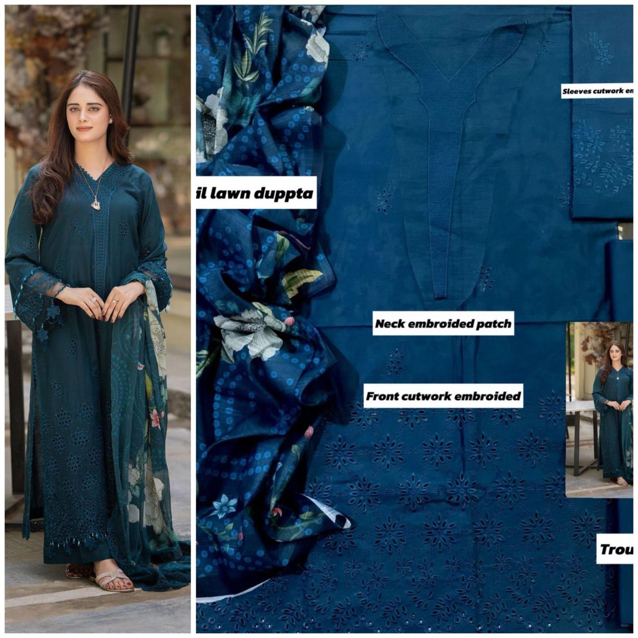3PC Lawn Embroidered Suit - BFB0243