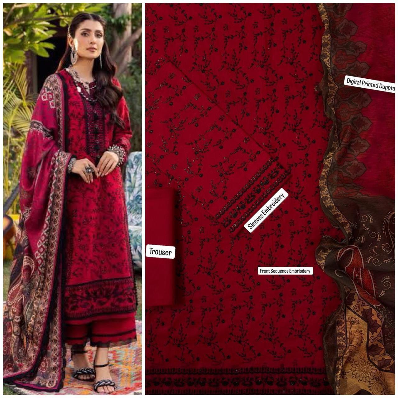 3PC Lawn Embroidered Suit - BFB0243
