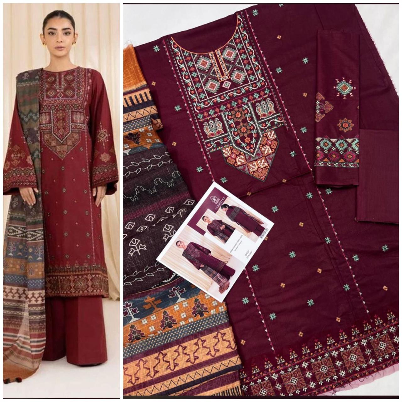 3PC Lawn Embroidered Suit - BFB0243