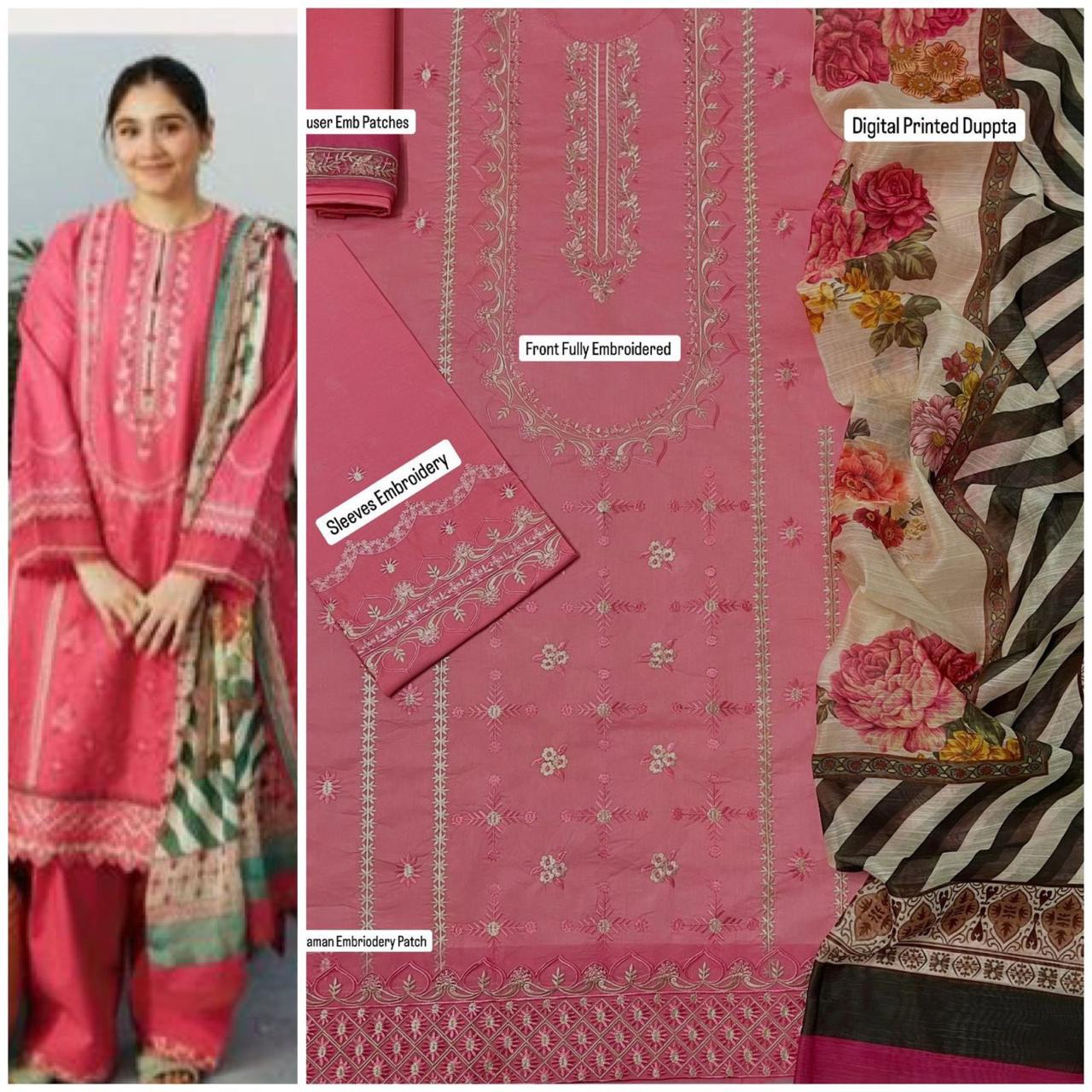3PC Lawn Embroidered Suit - BFB0243
