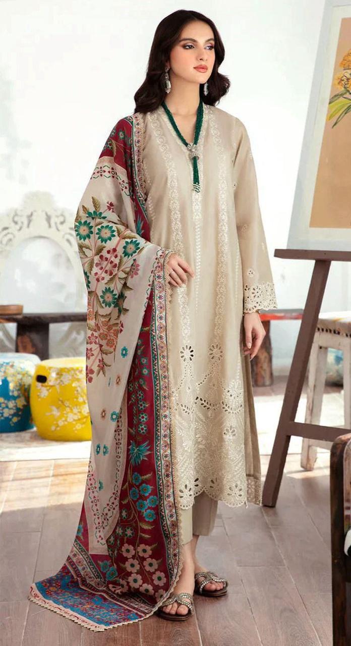 3PC Lawn Embroidered Suit - BFB0243