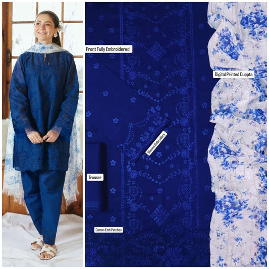 3PC Lawn Embroidered Suit - BFB0243