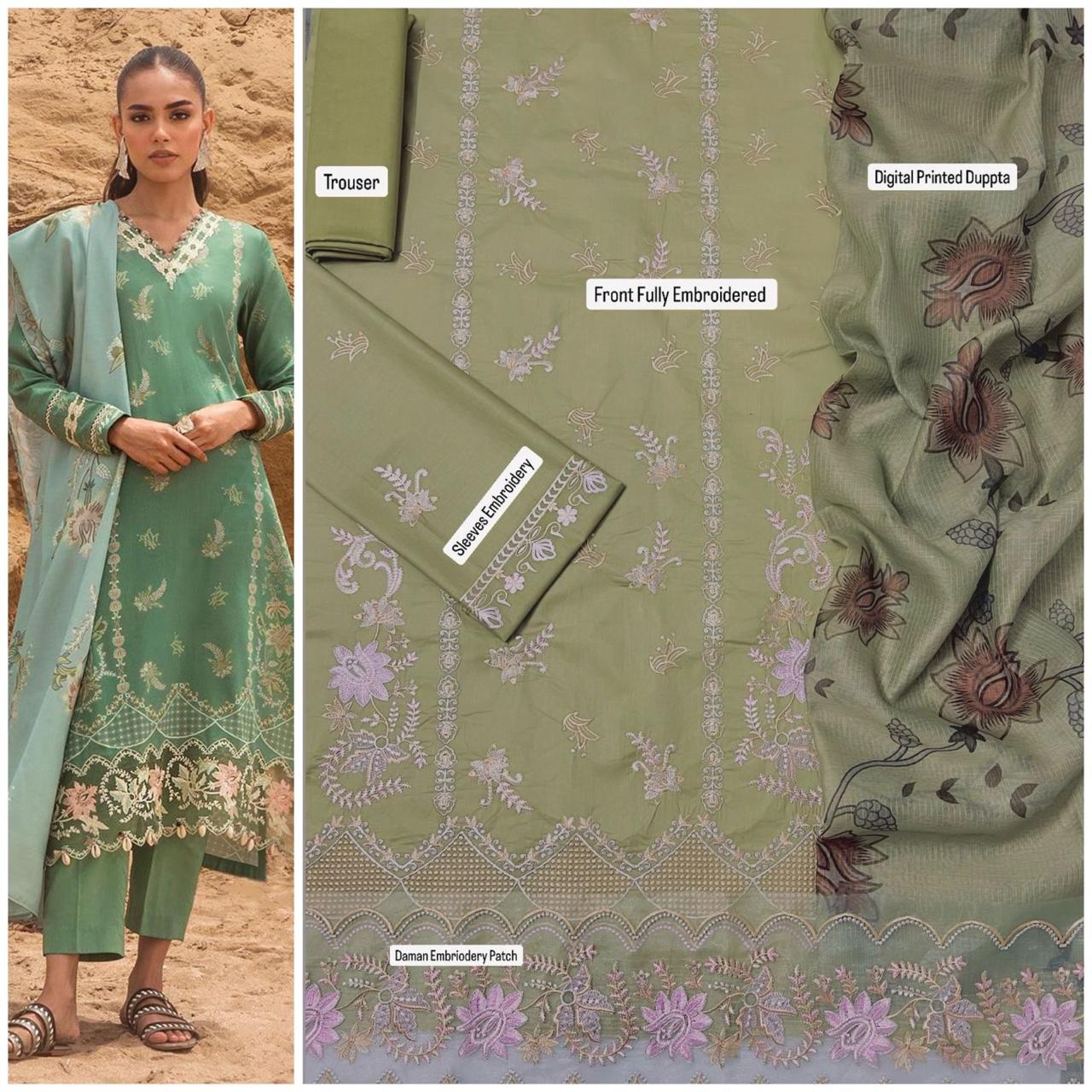 3PC Lawn Embroidered Suit - BFB0243