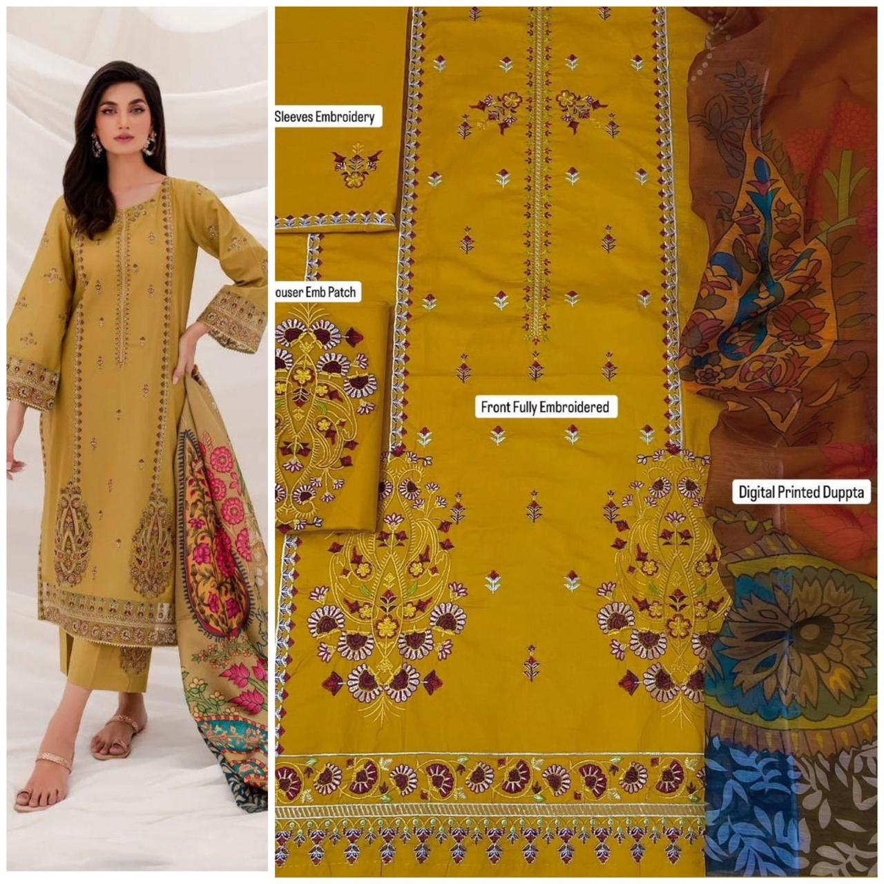 3PC Lawn Embroidered Suit - BFB0243