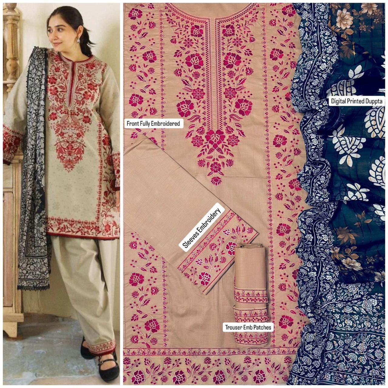 3PC Lawn Embroidered Suit - BFB0243