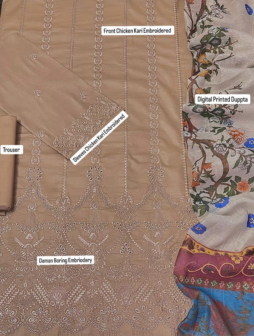 3PC Lawn Embroidered Suit - BFB0243