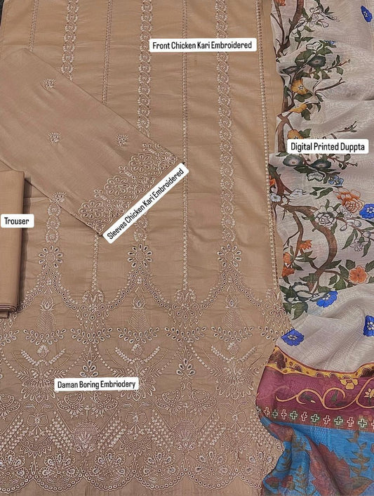 3PC Lawn Embroidered Suit - BFB0243