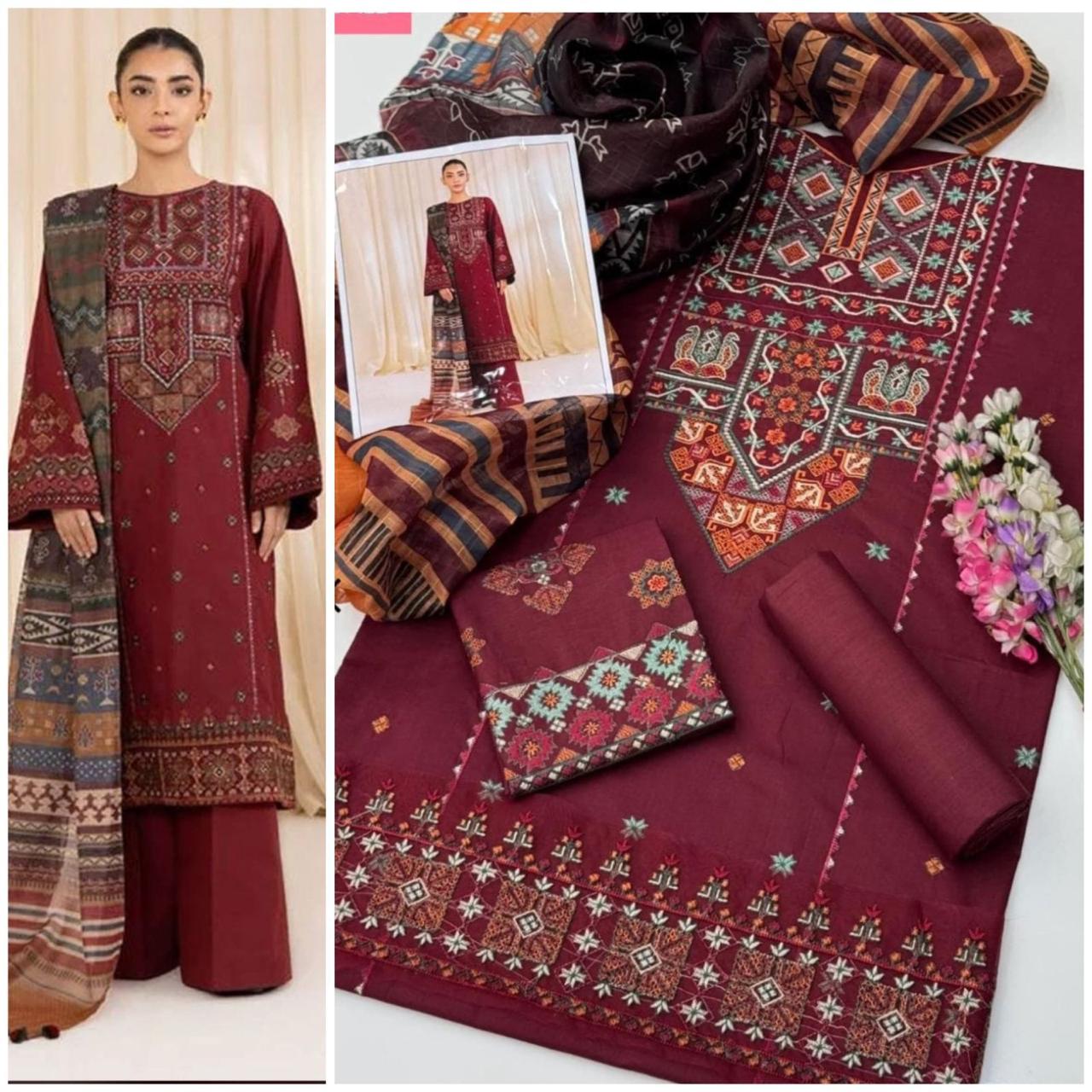 3PC Lawn Embroidered Suit - BFB0243